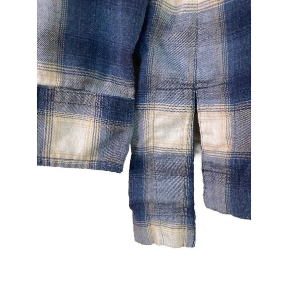 Women’s Pendleton Canyon Flannel Shirt Half Zip Pearl Snap Plaid Blue M - Picture 6 of 10